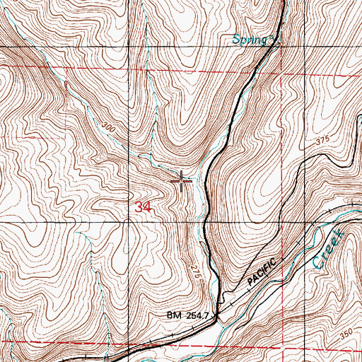 Topographic Map of Woods Gulch, WA