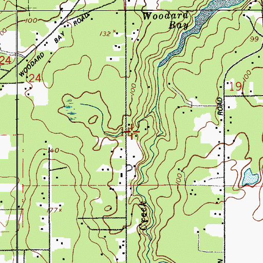 Topographic Map of Woodard Creek, WA