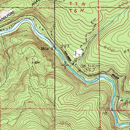 Topographic Map of Woolford Creek, WA