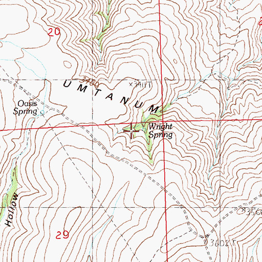 Topographic Map of Wright Spring, WA