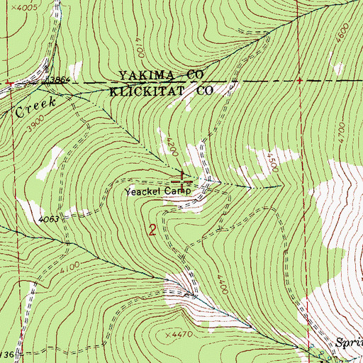 Topographic Map of Yeackel Camp, WA