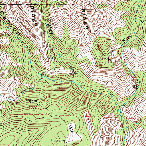 Topographic Map of Yellow Pine Gulch, WA