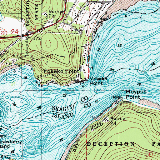 Topographic Map of Yokeko Point, WA