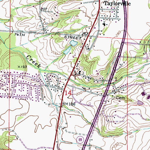 Topographic Map of Saint Paul African Methodist Episcopal Church, AL