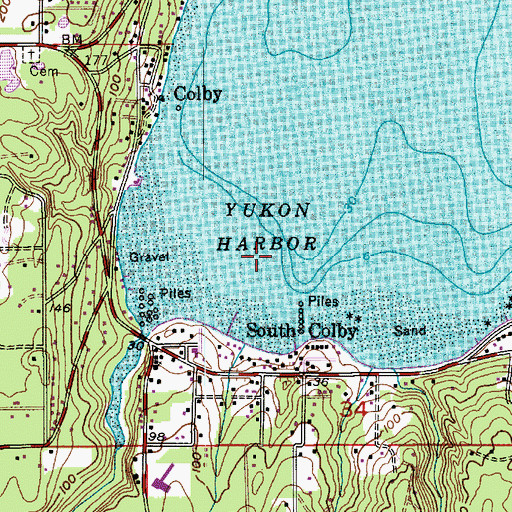 Topographic Map of Yukon Harbor, WA