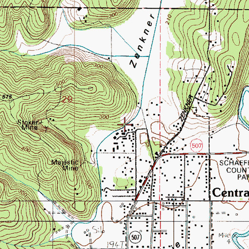 Topographic Map of Zenkner Valley, WA