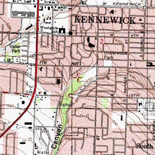 Topographic Map of Zintel Canyon, WA