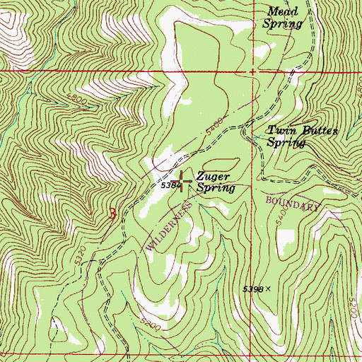Topographic Map of Zuger Spring, WA