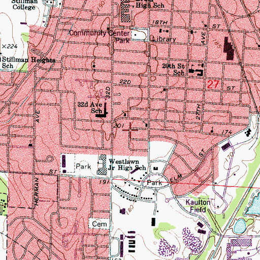 Topographic Map of Saint Peters African Methodist Episcopal Zion Church, AL
