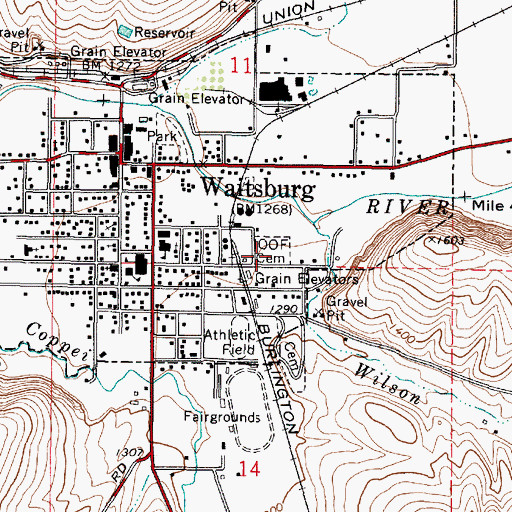 Topographic Map of Independent Order of Odd Fellows Cemetery, WA