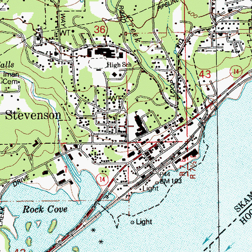 Topographic Map of Stevenson, WA