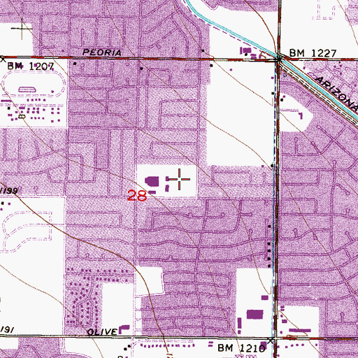 Topographic Map of Sunset Park, AZ
