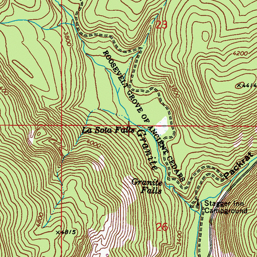 Topographic Map of LaSota Falls, WA