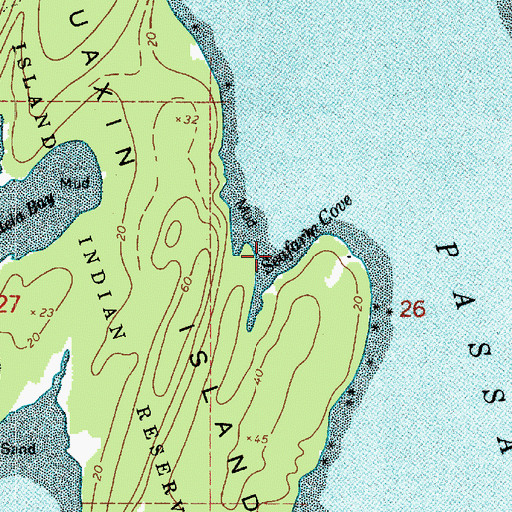 Topographic Map of Seafarm Cove, WA