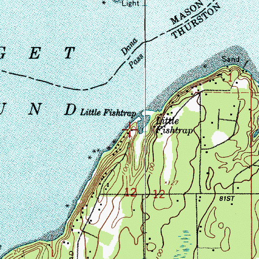 Topographic Map of Little Fishtrap, WA