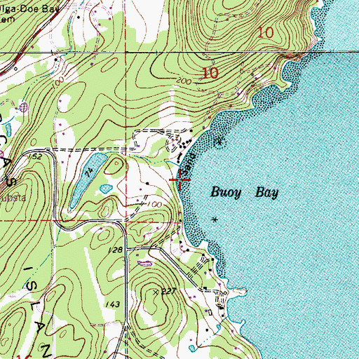 Topographic Map of Buoy Bay, WA