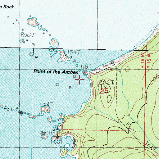 Topographic Map of Point of Arches, WA