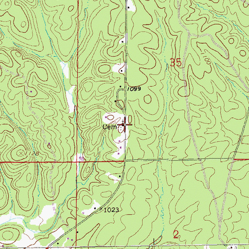 Topographic Map of Mount Olive Church, AL