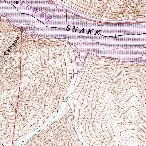 Topographic Map of Truax Canyon, WA