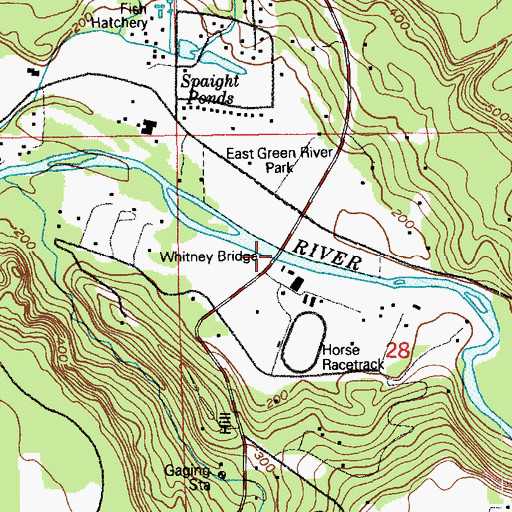 Topographic Map of Whitney Bridge, WA