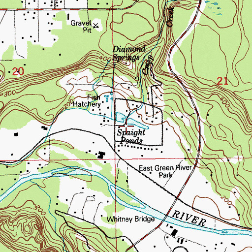 Topographic Map of Straight Ponds, WA