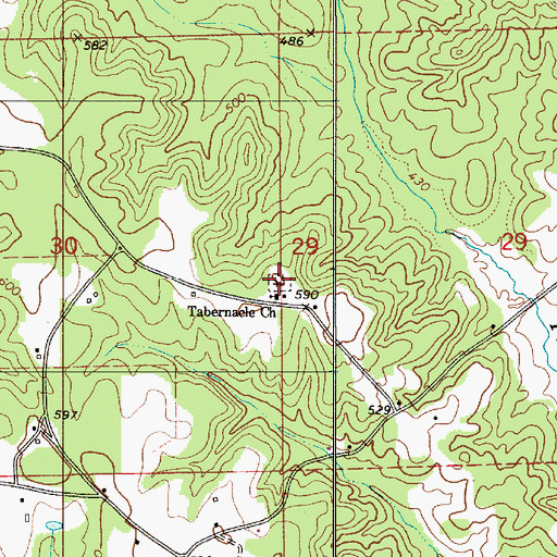 Topographic Map of Tabernacle Cemetery, AL