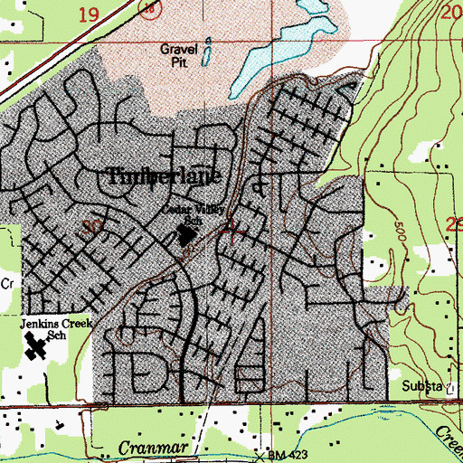 Topographic Map of Timberlane, WA