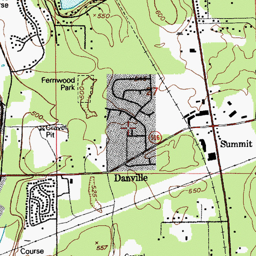Topographic Map of Danville, WA