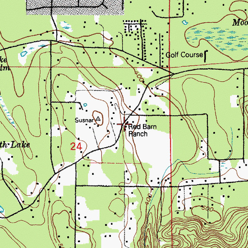 Topographic Map of Red Barn Ranch, WA