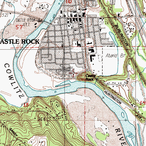 Topographic Map of Castle Rock, WA