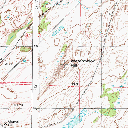 Topographic Map of Watermelon Hill, WA