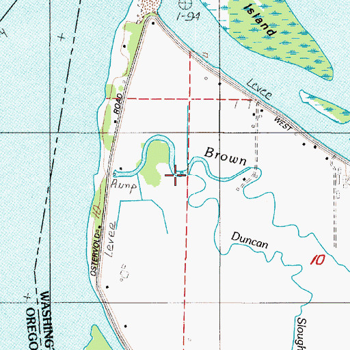 Topographic Map of Duncan Slough, WA