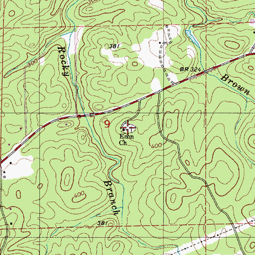 Topographic Map of Enon Cemetery, AL