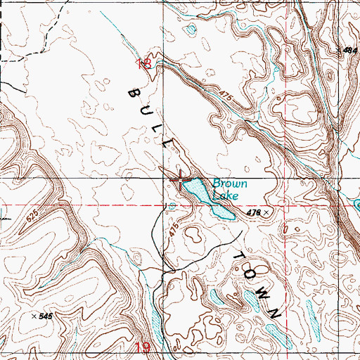 Topographic Map of Bull Town, WA