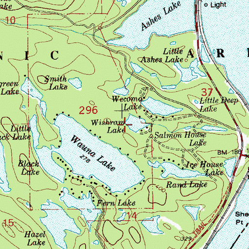 Topographic Map of Wishram Lake, WA