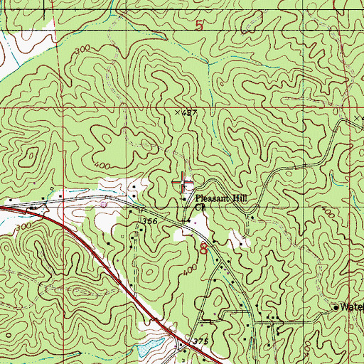 Topographic Map of Pleasant Hill Cemetery, AL