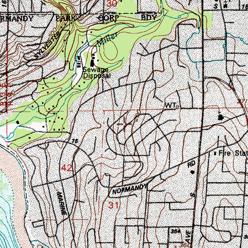 Topographic Map of Trinity Center School, WA