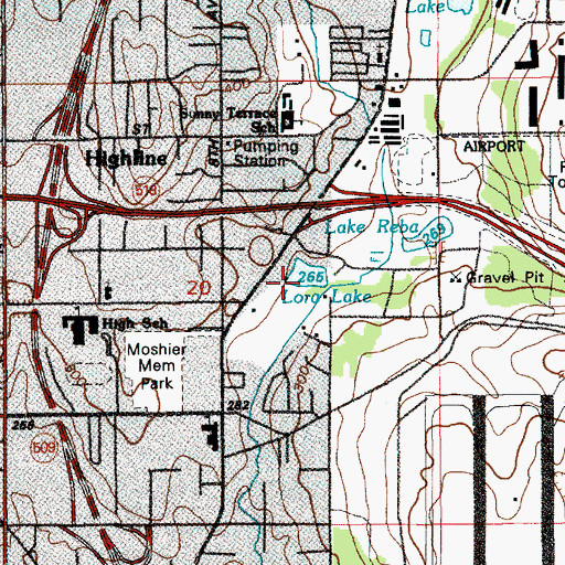 Topographic Map of Lora Lake, WA