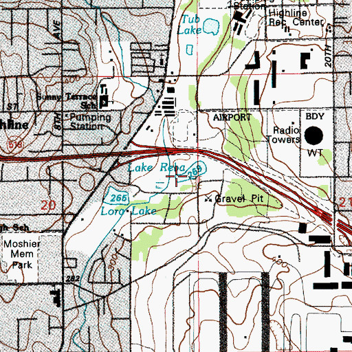 Topographic Map of Reba Lake, WA