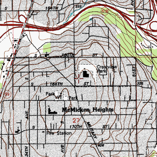 Topographic Map of Crestview Center, WA