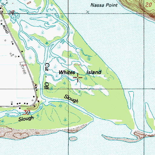 Topographic Map of Whites Island, WA