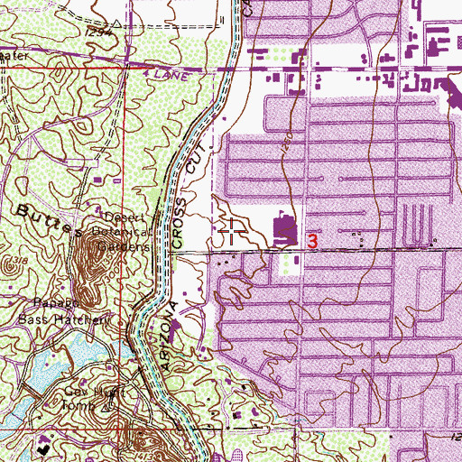 Topographic Map of Supai Middle School, AZ