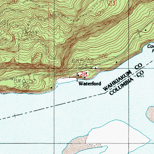 Topographic Map of Waterford, WA