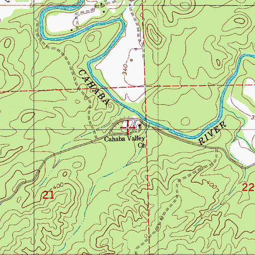 Topographic Map of Cahaba Valley Cemetery, AL