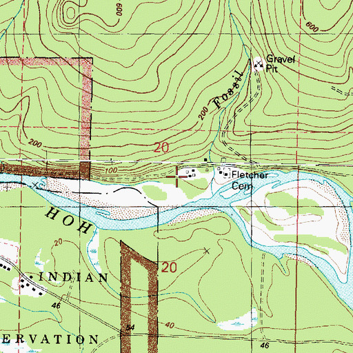 Topographic Map of Hoh, WA