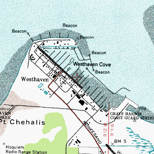 Topographic Map of Westhaven Cove, WA