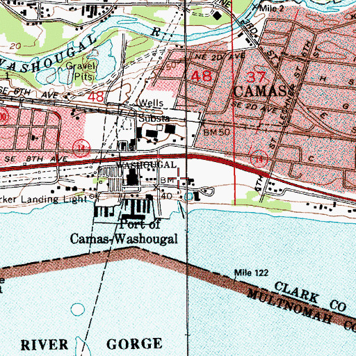 Topographic Map of Parkersville, WA