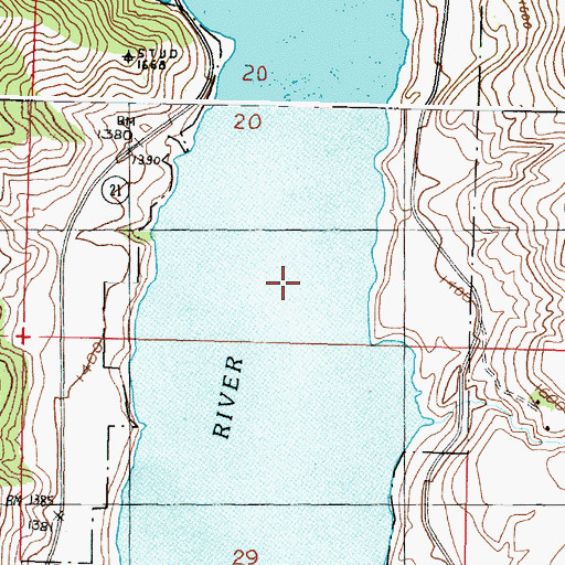 Topographic Map of Sanpoil River Arm, WA