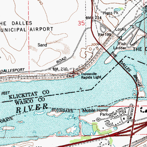 Topographic Map of Threemile Point, WA