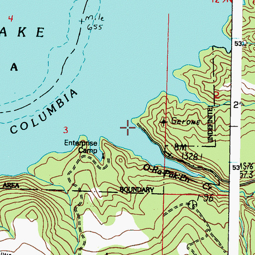 Topographic Map of Gerome Landing, WA